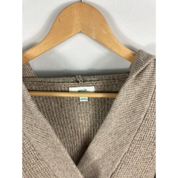 Aerie V Neck Knit Hooded Sweater Brown Size Small - Picture 5 of 6